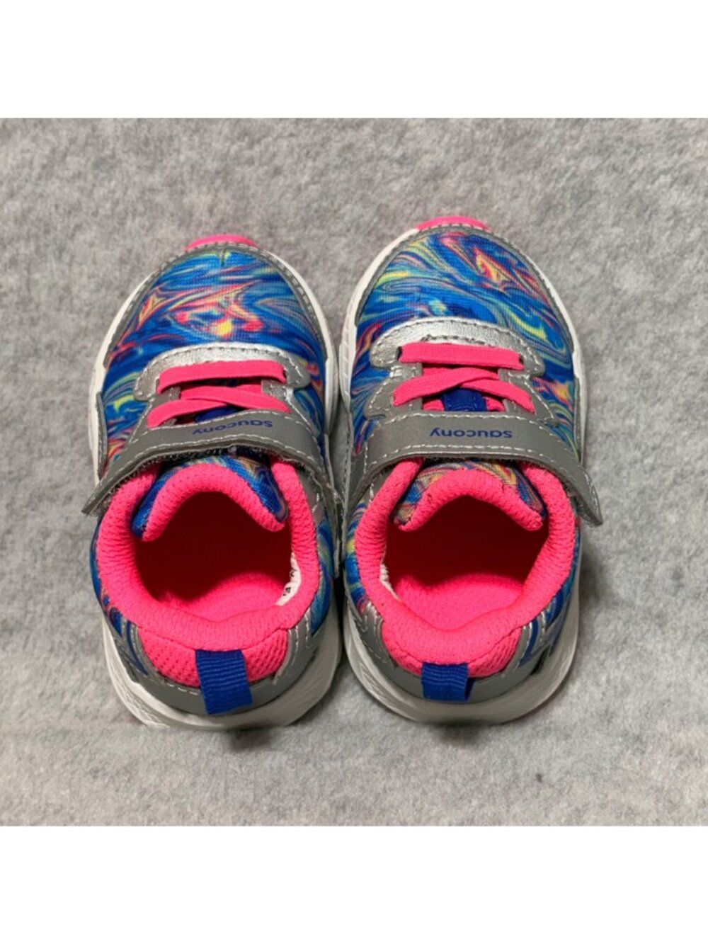 Saucony Kids Shoes Toddler Size 4M Multicolor Swirl Blue Pink Hook/Loop Closure - Picture 7 of 11